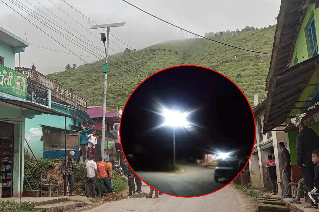 बैतडीको मुस्याचौरमा सौर्य सडक बत्ती जडान 